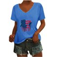 thumbnail image 2 of Camisetas Casuales de las Mujeres Gradiente Día de la Independencia Impreso Cuello Redondo, Blusa de Manga Corta para Diario, Fiesta Y Primavera Verano, 2 of 5