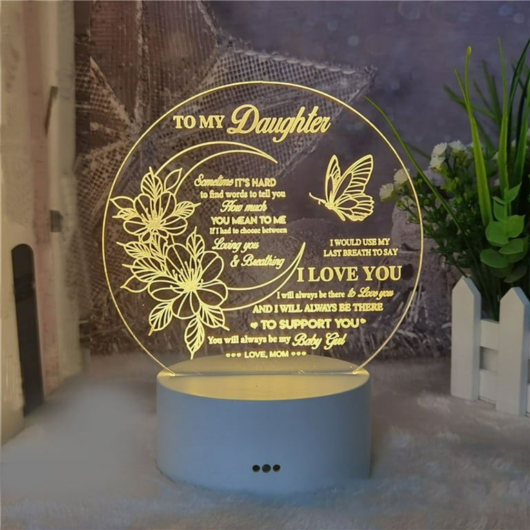 Acrylic Night Light Gifts For Daughter, You Will Always Be My Girl