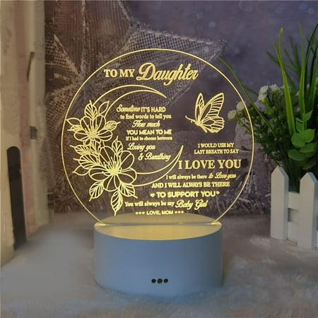 

Gnmfd Mother s Day Gift-LED Acrylic 3D Mother s Day Greeting Gift Light Acrylic Greeting Mother s Day Gift Atmosphere Light (White Warm Light) White