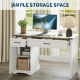 thumbnail image 5 of Huisuilinss Farmhouse Executive Desk,47" Rustic Home Office Desk,Wood Computer Desk Workstation,Computer Writing Desk With Drawers And Storage Cabinet For Home Office Work Study Writing, 5 of 7