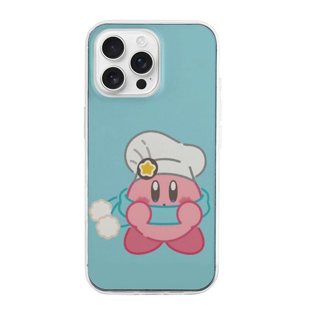 Funda Kirby de TPU para iPhone 16 Pro Max: ultrafina, a prueba de golpes, antiamarilleo, resistente a arañazos, compatible con carga inalámbrica, agarre mejorado, estilo transparente.