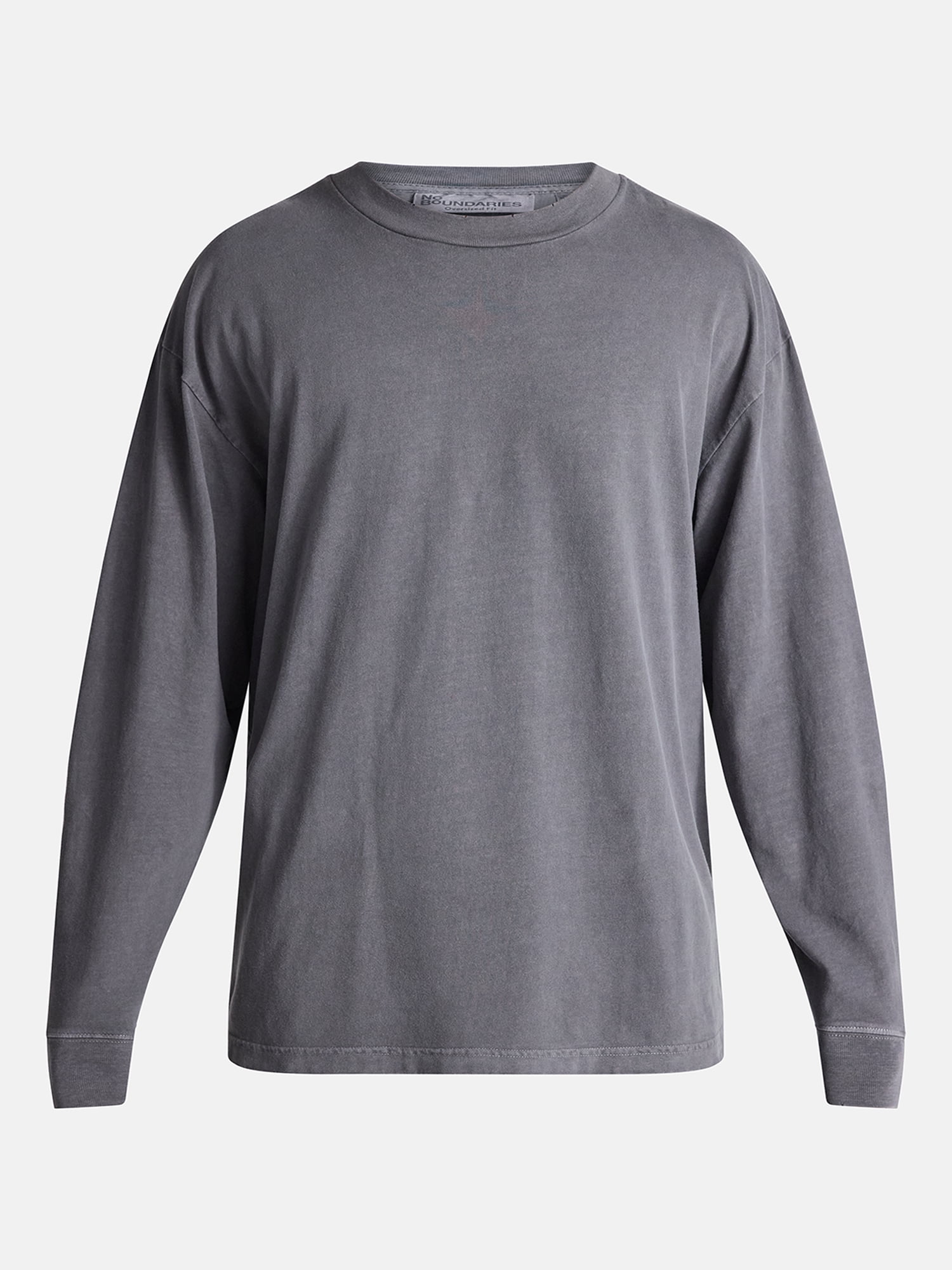 No Boundaries Cotton Oversized Tee with Long Sleeves, Men's & Big Men's