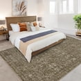 thumbnail image 2 of GlowSol 6'x9' Floral Area Rug Vintage Washable Rug Non-Slip Low Pile Farmhouse Distressed Carpet for Living Room Bedroom, Brown, 2 of 8