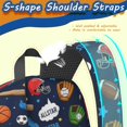 thumbnail image 4 of Football and Basketball Navy Pattern 17" School Backpacks for Teens,Waterproof Oxford Fabric,S-Shape Padded Straps for School,Travel,Hiking,Camping, 4 of 5