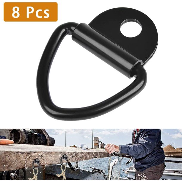 Uds. De gancho de anillo en V de acero inoxidable, anillos de amarre de alta resistencia, anillo de anclaje para remolque, camión, barcos, automóviles, fuerza de tracción máxima de 40KG JFHHH pequeña