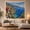 Cliffside Village, variant on Stone Terrace Above Deep Blue Sea, Romantic Coastal for Travel Lovers, Mediterranean Vista Art, Anniversary Gift, Tapestry Wall Hanging for Bedroom and Living Room