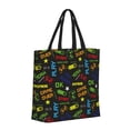 thumbnail image 2 of Disketp Pixel Game Canvas Tote Bag,Women Shoulder Bag Crossbody Handbag with Zipper Closure, 2 of 8