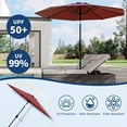 thumbnail image 3 of Bingirl Parasol de Patio 10 Pieds Parasol de Table Extérieur pour Patio avec Manivelle Inclinaison à Bouton-Poussoir 8 Nervures Robustes pour Cour Terrasse Piscine Rouge, 3 of 7