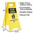 thumbnail image 5 of Slow Down Pedestrian Traffic Sign 4pk Double-Sided Outdoor Road Safety Sign, 5 of 6