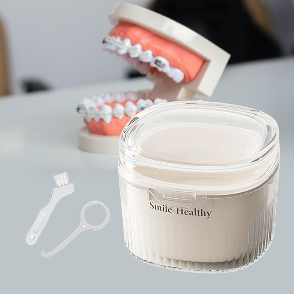 Estuche Para Dentaduras Postizas, Retenedor De Limpieza De Dientes Postizos, Estuche Para Dentaduras Postizas A Prueba De Fugas CUTICAT Caso de dentaduras postizas