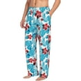 thumbnail image 2 of Uemuo Hawaiian Style Pattern Men's Wide Leg Palazzo Lounge Pants with Pockets Light Weight Loose Comfy Casual Pajama Pants-Large, 2 of 9