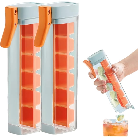 One-Hand Press Ice Cube Tray – Square Ice Maker Mold with Easy-Release Design, 6-Cube Capacity for Drinks