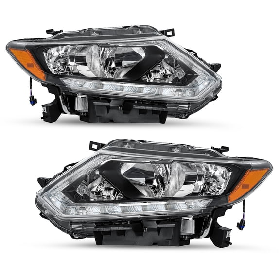 For 2014-2016 Nissan Rogue Halogen w/LED DRL Headlights Headlamps Left Right