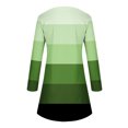 thumbnail image 4 of Robes d'Automne pour Femmes Col Rond Bloc de Couleur Robe à Manches Longues Décontractée Ample Tunique Évasée Mini Robes, 4 of 5