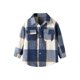 thumbnail image 1 of Abrigo De Invierno Para Niños Pequeños Niños Prendas De Abrigo Chaquetas Camisa De Franela Chaqueta A Cuadros Manga Larga Solapa Botón Abajo Camisas Abrigos Otoño Tops Azul Odeerbi LM103-6572, 1 of 9