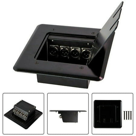 4-Channel XLR 3-Pin Dual Female & Male Recessed Floor Audio Box Mic Microphone