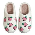 thumbnail image 5 of Slippers for Women Fuzzy Fresh Fruit Pattern Fluffy Winter House Shoes Home Footwear Warm Slippers Slip On Indoor Comfortable Slippers Bedroom Slippers Women White 41, 5 of 9