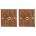 thumbnail image 2 of 3X 86 Type Solid Wood Panel Switch Wall Light Retro Brass Toggle Switch Wood Grain Electrical Switch Socket 1- Switch, 2 of 8