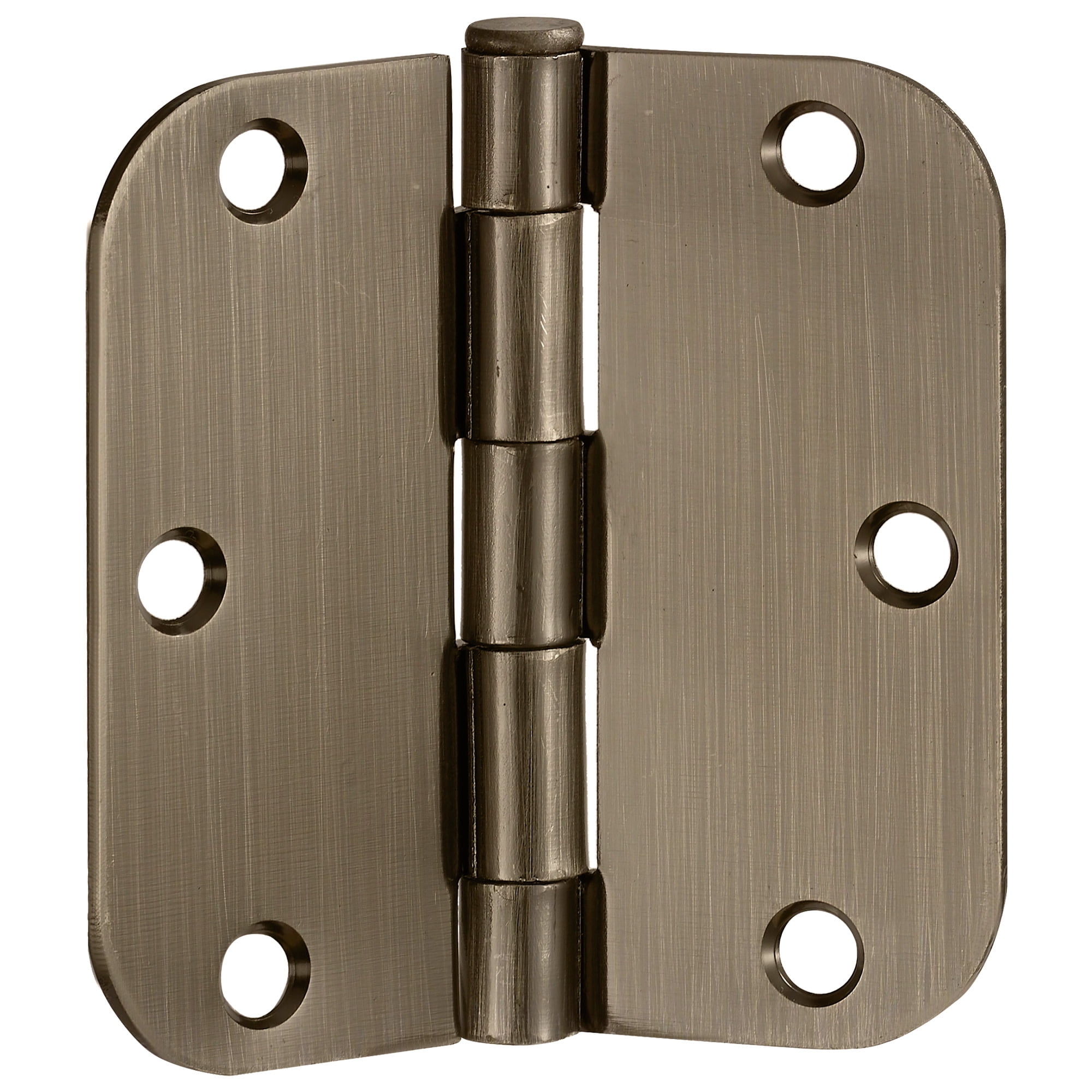 Antique Brass Steel Plain Bearing Door Hinge with Removable Pin, 3-1/2 x 3-1/2 in. 5/8 in. Radius, 3-Pack