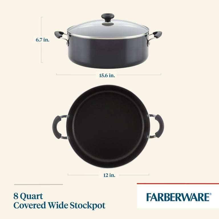 Farberware Enamel-on-Steel Large Stockpot with Lid, 16-Quart