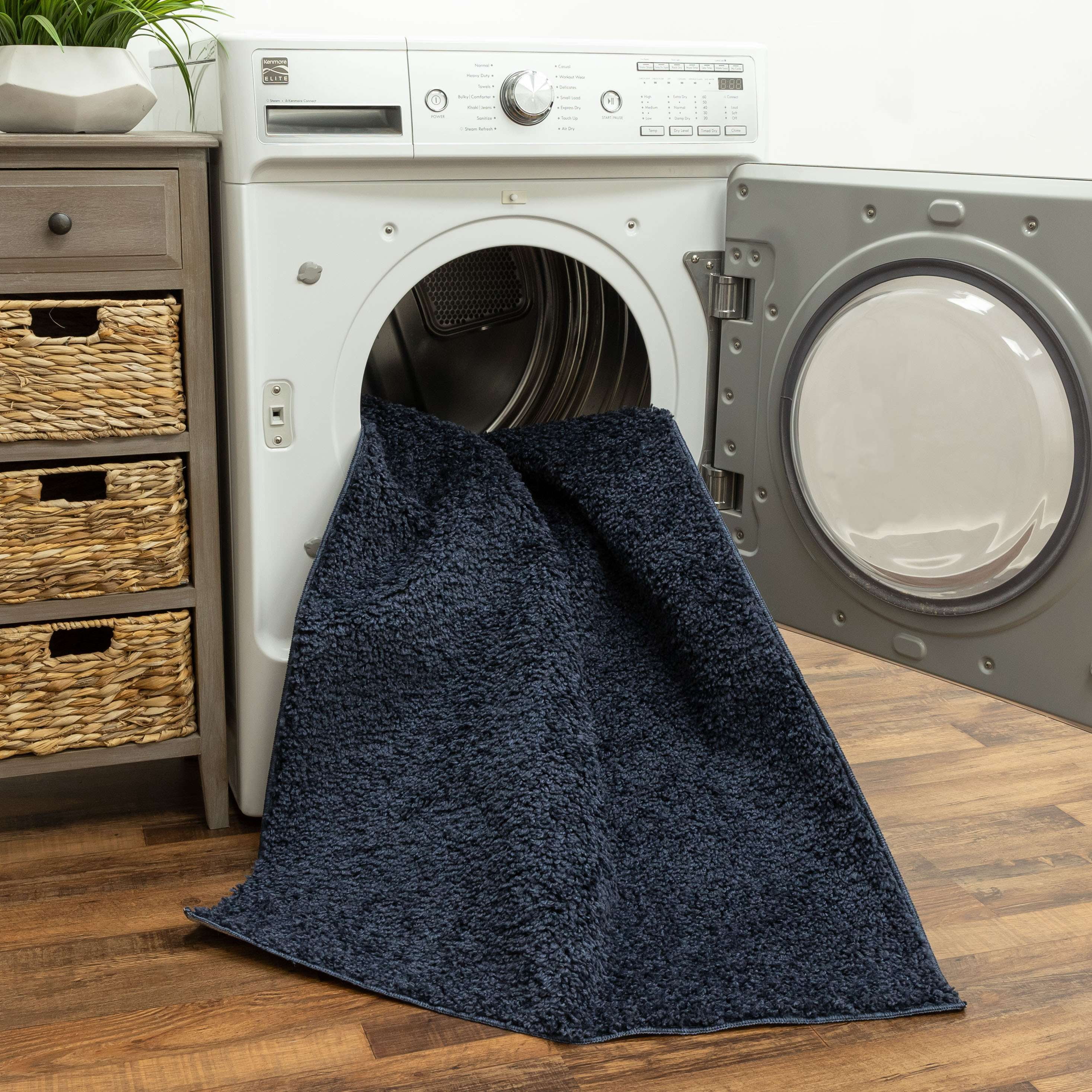 Mainstays Solid Shag Indoor Room Rug, Navy Heather, 3 ft x 4 ft 8 in