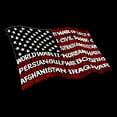 thumbnail image 2 of LA Pop Art Women's Word Art T-Shirt - American Wars Tribute Flag, 2 of 2