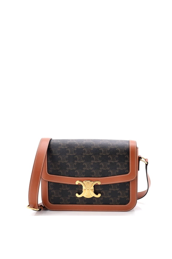 Pre-Owned Triomphe Shoulder Bag Triomphe Coated Canvas Medium By Rebag