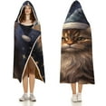 thumbnail image 3 of Hooded Blanket Soft Fleece Wearable Blanket Christmas Cat Wearable Blanket Wrap with Hood Comfy Blanket for Adult, 3 of 6