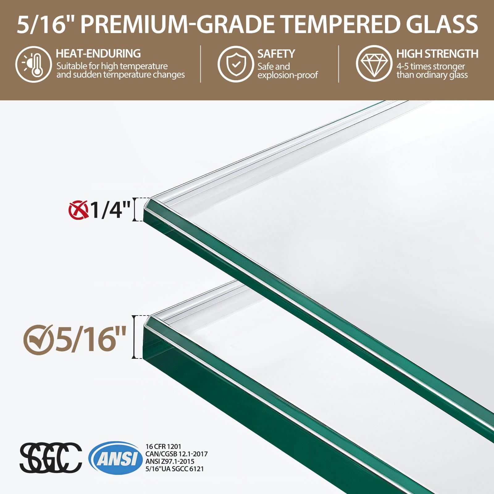MAYEERTY Frameless Single Sliding Bathtub Door, Chrome, 5/16" Tempered Glass with Explosion-Proof Film, Waterproof & Reversible Installation