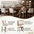 thumbnail image 3 of Dayalane Modern Farmhouse Bar Stools Set of 4, 26.5" Counter Height Bar Stools with Armrests, Linen Upholstered & Solid Wood Legs Island Chairs for Dining Rooms Kitchens Pub, Beige, 3 of 12