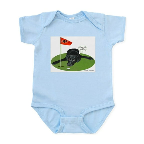 CafePress - Black Lab Golfer Infant Bodysuit - Baby Light Bodysuit, Size Newborn - 24 Months