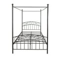 thumbnail image 3 of BTMWAY Full Canopy Bed Frame, Full Size Metal Platform Bed, Modern Bedroom Furniture Canopy Platform Bed with Ornate European Style Headboard and Footboard, No Box Spring Needed, Black, 3 of 5