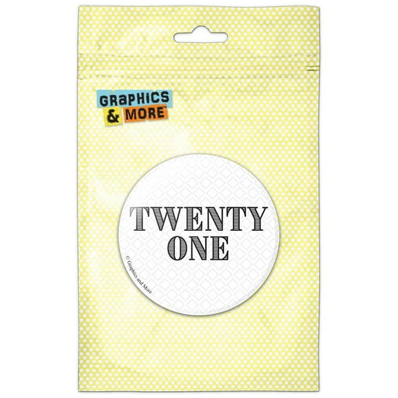 Twenty One Birthday Diamond Pattern Black and White Refrigerator Button Magnet