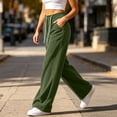thumbnail image 4 of Gytharion Women's Wide Leg Pants Warm Corduroy Fleece High Waist Lounge Trousers Drawstring Elastic Waist Sweatpants with Pockets for Winter, 4 of 7