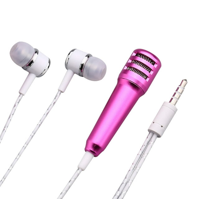 CIMAXIC Microphone Filaire Mini de Poche au Design Mode pour Fête pour Enregistrement Amateur de Musique KTV Fête Maison pour Android IOS Portable Tablette (Rose),2.36"X0.79"X0.79 Pouces