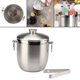thumbnail image 3 of Cubitera de material acero inoxidable, con pinzas para Contenedor de cubitos de Refrigeración , bebidas refrigeradas, cerveza, champán Macarena Cubeta de hielo, 3 of 8