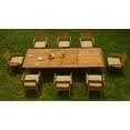 thumbnail image 4 of Teak Dining Set:8 Seater 9 Pc -118" Rectangle Table And 8 Stacking Vellore Arm Chairs Outdoor Patio Grade-A Teak Wood WholesaleTeak #WMDSVLc, 4 of 4