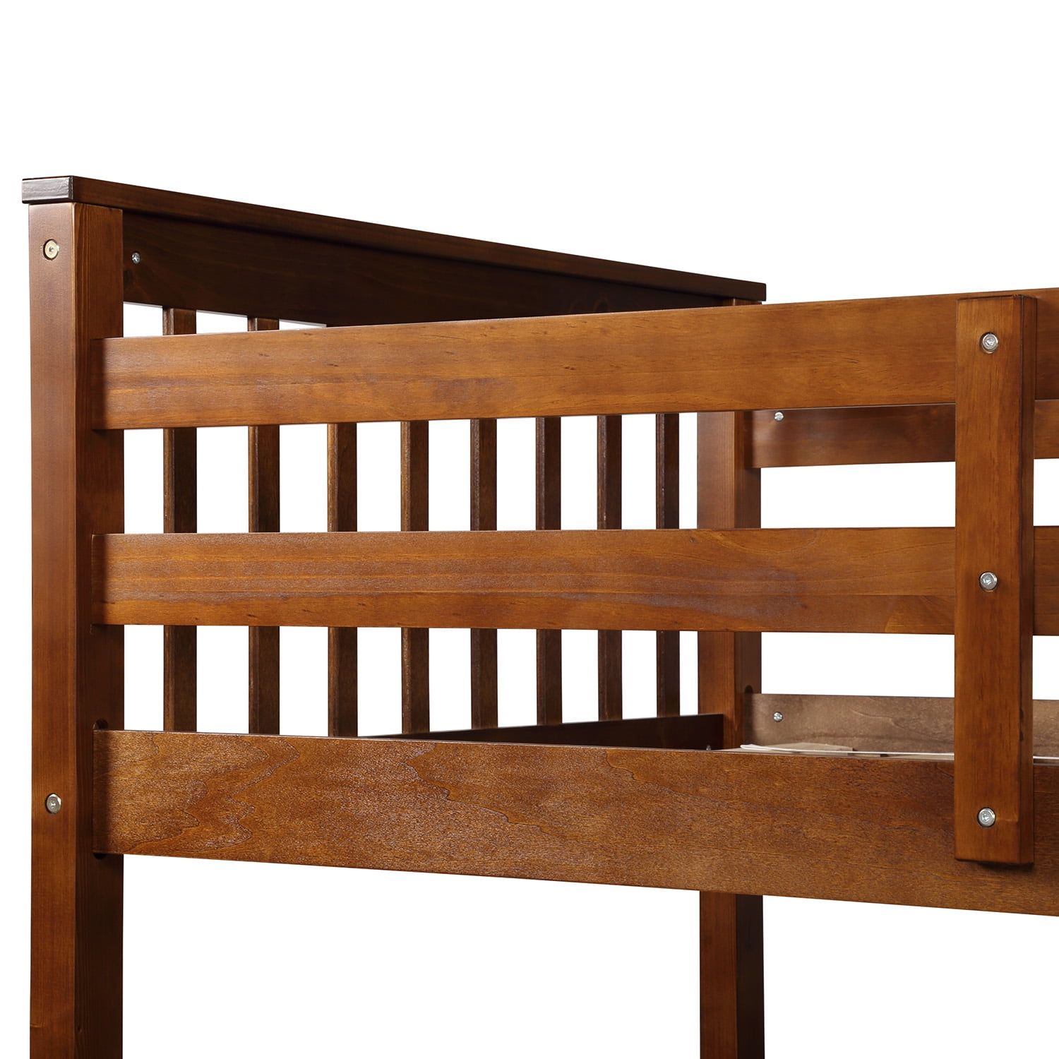 Kepooman Twin-Over-Full Modern Wooden Bunk Bed with Ladder & Two Drawers for Bedroom, 80”L X 57”W X 70.4”H, Walnut Kepooman Twin-Over-Full Modern Wooden Bunk Bed with Ladder & Two Drawers for Bedroom, 80”L X 57”W X 70.4”H, Walnut