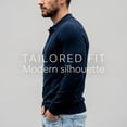 thumbnail image 3 of Smawell Men's Polo Sweater, Long Sleeve Knit Pullover with Ribbed Cuffs for Business Casual Wear, Navy Blue, 3 of 7