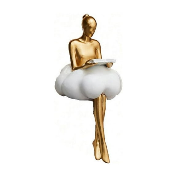 Gold Women Thinker Sculptures Desktop Ornament, Modern Abstract Statue Home Decor Decoration For Bookshelf Living Room And Office