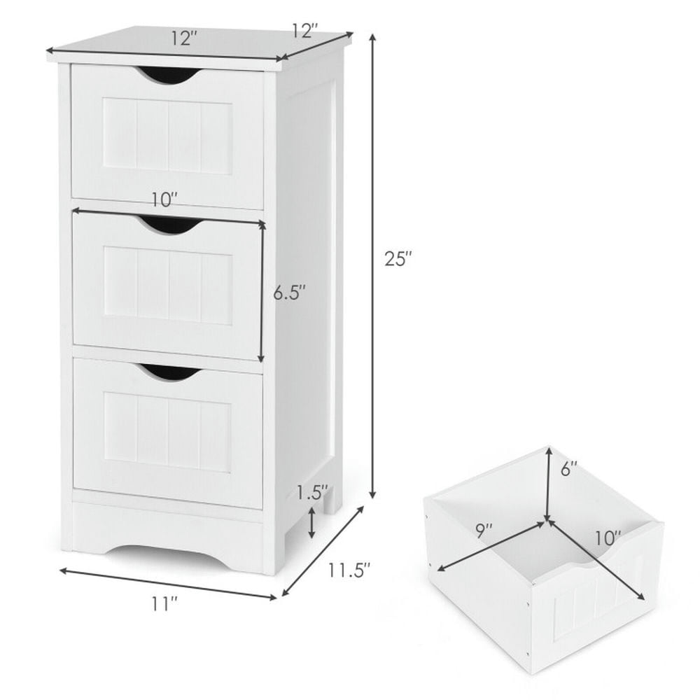 Finihen Bathroom Storage Cabinet, Bathroom Floor Cabinet, Bathroom Wooden Free Standing Storage Side Floor Cabinet Organizer-3-Tier, for Bathroom, Living Room, Bedroom, Kitchen, White Finihen Bathroom Storage Cabinet, Bathroom Floor Cabinet, Bathroom Wooden Free Standing Storage Side Floor Cabinet Organizer-3-Tier, for Bathroom, Living Room, Bedroom, Kitchen, White