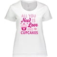 thumbnail image 3 of Inktastic Valentines Day All You Need is Love and Cupcakes Women's Plus Size T-Shirt, 3 of 5