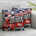 thumbnail image 3 of PRATYUS  4th of July Pillow Covers Buffalo Plaids American Flag Truck Throw Pillow Case Patriotic Farmhouse Cushion Cover for Independence Day Memorial Day Home Sofa Couch White, 3 of 5