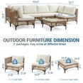 thumbnail image 5 of Delmango 7-Piece Patio Furniture Set, Boho Outdoor Wicker Conversation Set with Cushions & Coffee Table for Lawn, Backyard, Porch, Beige, 5 of 8