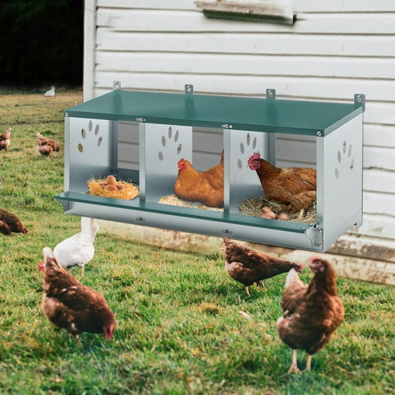 3 Room Metal Chicken Nesting Boxes 3 Compartment Egg Coop