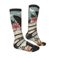 thumbnail image 4 of Lsque Vintage Art Butterfly Flower Printed Crew Socks Men's Women's LightWeight Thin Casual Calf Socks ,Knee High Socks,Cotton Socks, 4 of 9