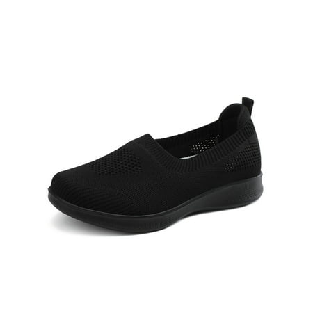 

Tenmix Women Casual Sneaker Fitness Workout Walking Shoe Slip On Sneakers Sport Shoes Ladies Soft Sole Nonslip Flats Black 8