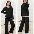 thumbnail image 3 of 2 Pieces Women's Tracksuits Knit Sweater Outfits Sets Long Sleeve Ladies Lounge Wear Sets, 3 of 4