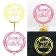 thumbnail image 3 of Round Happy Birthday Letter Cake Topper Acrylic DIY Topper Cake Smash Cupcake Cake Smash Candle Party Handmade Stick, 3 of 6