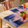 thumbnail image 4 of Snowy Forests Placemats Set of 1, Dreamy Winter Snowfields Snowflakes Non-Slip Place Mats Washable Table Mats for Kitchen Dining Table Decorations Indoor/Outdoor, 4 of 9